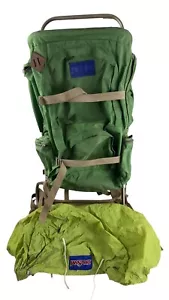 Vintage Jansport External Frame Hiking Backpack Hip Wings Support Green - Picture 1 of 21