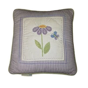 Pottery Barn Kids Gingham Kissen Blume Schmetterling lila elfenbein 11x11x3 gebraucht - Bild 1 von 6