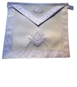 The Lux Elegant White Master Mason Apron White Threads - Picture 1 of 4