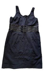 Michael By Michael Kors Dress Sheath Black Sleeveless Strappy Scoop Neck 16 - Picture 1 of 8