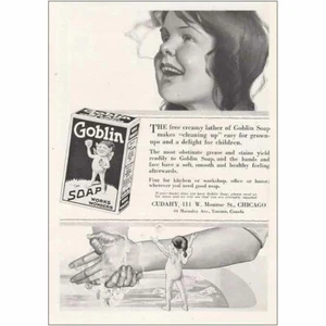 1918 Goblin Soap: Creamy Lather Vintage Print Ad - Picture 1 of 1