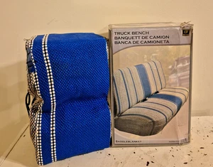 Vintage Saddleman Saddle Blanket Truck Bench Seat Cover- Bright Blue 02252-03 - Picture 1 of 6