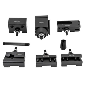 Juego de 6 paquetes de postes de herramientas de cambio rápido tipo cuña para mini torno oscilante de 6-9" negro - Imagen 1 de 15