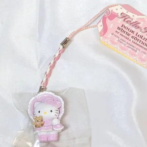 Hello Kitty POUR LOLITA WHITE EDITION Keychain Phone Strap Charm Japan Near Mint - Picture 1 of 3