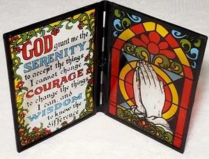 Vintage Gelassenheit Gebet inspirierend bemalt "Buntglas" - Bild 1 von 11
