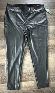 Terra & Sky Kunstleder Leggings High Rise Schwarz Damen Plus 4X 28W-30W - Bild 1 von 4