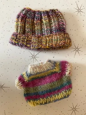 Ручной вязки свитер/шляпа комплект подходит Labubu! - Изображение 1 из 4