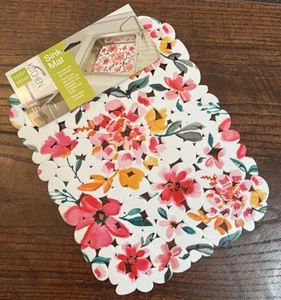 Floral Sink Mat, Colorful Floral Protective Pebble Decorative Kitchen Sink Mat - Picture 1 of 10