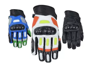 Motorcycle Gloves Leather Steel Carbon Women’s Men's Street Road - Bild 1 von 15