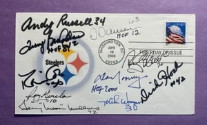 SIGNED PITTSBURGH STEELERS LEGENDS (10 SIGS) FDC AUTOGRAPH FIRST DAY COVER - Picture 1 of 3