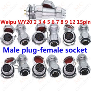 Weipu WY20 2-15 Pin IP67 Waterproof Connector Cable, Plug+Socket, Aviation Plug - Picture 1 of 23