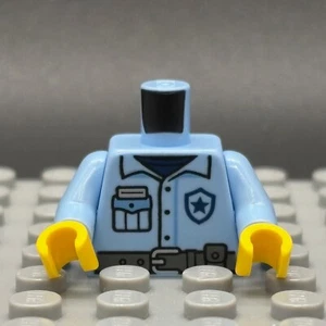 Lego New Minifig Police Sheriff Torso Blue Uniform Badge Black Belt City Police - Picture 1 of 3