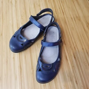 Naot Walking Shoes Women 40 Blue Leather Rongo Mary Jane Slip Ons Comfort - Picture 1 of 8