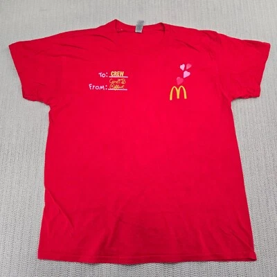 Camisa de Empleado McDonalds Para Hombres Grande Crew Gráfico Rojo Manga Corta Cardi B Foto 1 de 4