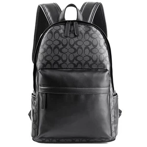 Leather Laptop Backpack for Men Women School College Bookbag Casual Travel Da... - Picture 1 of 6