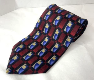 Robert Talbott Studio handgenähte Seidenkrawatte Made in USA geometrisches Muster - Bild 1 von 10