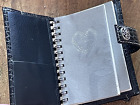 Vintage Brighton Address Book Wallet Black Croc Embossed Bifold Zip Coin Pocket