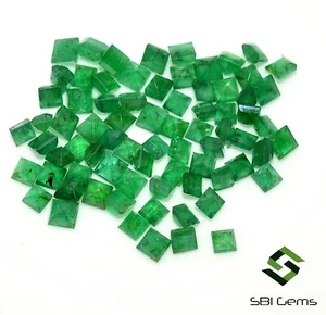 1,71 Cts Smeraldo Naturale Taglio Quadrato 2,25 mm Lotto 19 Pezzi Pietre Preziose Sciolte Lucenti - Foto 1 di 6