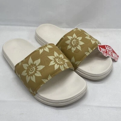 VANS La Costa Slide Trippy Floral Mostaza Mujer EE. UU. Talla 10 | VN0A5HFEBAE - NUEVO CON ETIQUETAS Foto 1 de 4