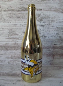 Limitierte Auflage MINNESOTA VIKINGS FOOTBALL Metallic Gold leer Weinflasche Display - Bild 1 von 4