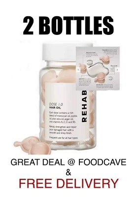 MERCANTILE REHAB Hair Oil Dose 1.0 Capsules New & Sealed 2 Bottles x 60 Doses