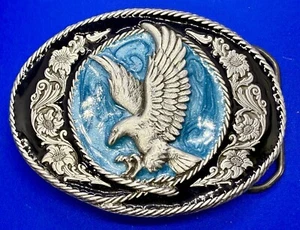 Majestic American Bald Eagle Flying Vintage Pewter Great American Belt Buckle Co - Picture 1 of 16