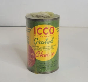 Vtg RARE 1930's Icco Cheese Tin Grated Parmesan Argentinian Sbrinz Brooklyn NY - Picture 1 of 11