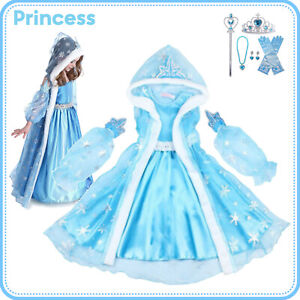 Girls Kids Frozen Elsa Fancy Dress Princess Party Birthday Cosplay Costume Cape