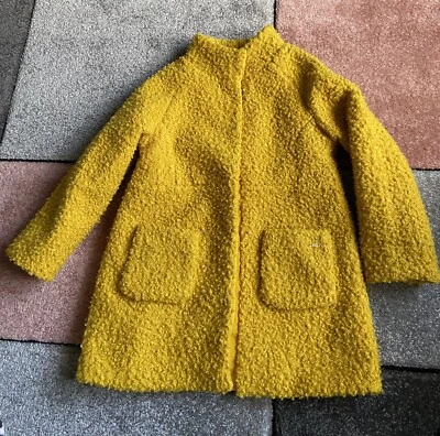 Niñas 6 Años Chaqueta Abrigo Alcaldía Amarillo Como Corderos Tachuelas de Lana Poliéster Foto 1 de 4