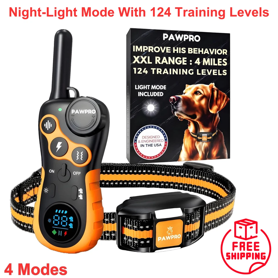 Dog Shock Collar with Remote, Unmatched 4-Mile Range,124 Training Levels 4 Modes - Image 1 of 4