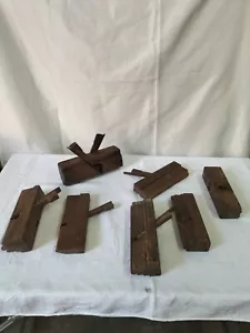 Lot of old tools lot of 7 old wooden planer, folk art flea market - Picture 1 of 12