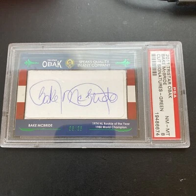 2011 Tristar OBAK Autograph BAKE MCBRIDE Auto 5/25 PSA NM-MT 8 - Image 1 of 4