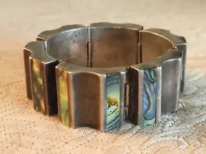 Bracciale Bracciale Modernista Antonio Reina AAR Messico Taxco Argento Sterling Abalone - Foto 1 di 22