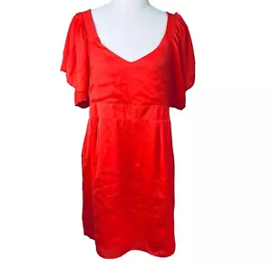 Lolitta Laurie Dress Women 14 Melon Light Red Pleated Short Open Back Sheath - Picture 1 of 18