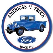 11 3/4" AMERICA'S NUMBER ONE FORD TRUCKS SINCE 1907 ROUND METAL SIGN NEW