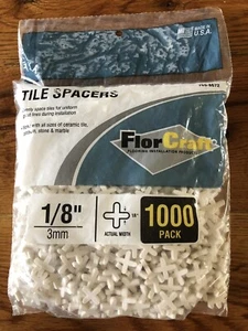 FlorCraft 1/8" Tile Flooring Spacers 1000 Pc Bag - Picture 1 of 3