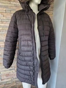 ABRIGO NEGRO PARA MUJER SUPERDRY PARKA - Talla 14 ***cremallera rota. Longitud 3/4 - Imagen 1 de 7