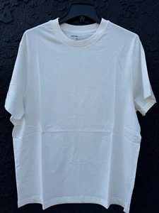 T-shirt girocollo moda Nova/Nova uomo 100% cotone pesante bianco sporco S-3XL - Foto 1 di 6