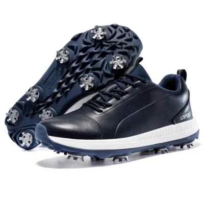 Men's Waterproof Golf Non-slip Spikes Shoes Golfer Beginner Training Sneaker - Image 1 of 4