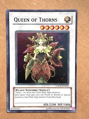 yugioh Queen of Thorns CSOC-EN042 Unlimited Ed Super Rare near mint - Image 1 of 3