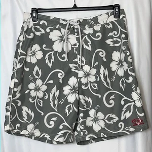 Vintage GOTCHA Swim Trunks Mens 38 Bathing Suit Hawaiian Gray Net less 80s 90s - Picture 1 of 12