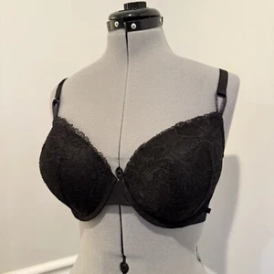 Victoria Secret Sexy Tee Posey Lace Lightly Lined Demi Bra 36DD Black - Picture 1 of 7