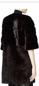 Yves Salomon Fur Coat, Mink Chocolate Brown, Size 40 FR, 12 UK, 8 US. RPP £7000. - Picture 1 of 3