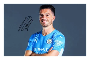 Impresión fotográfica autografiada firmada por Jack Grealish Manchester City 2021/22 - Imagen 1 de 1