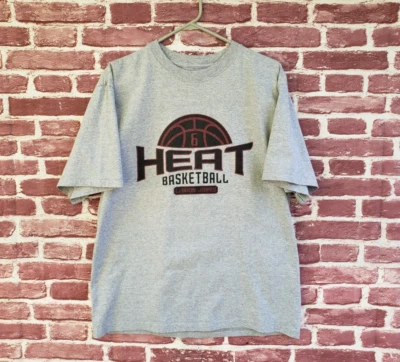 🔥 Miami Heat LeBron James Adidas Gray Shirt Men's Large L Slim / Medium - Image 1 of 4