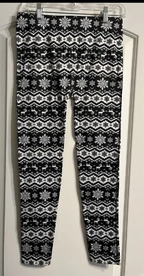 Leggings West Loop Polar Vacaciones Copo de Nieve Negro Blanco Talla M/L Nuevos Foto 1 de 3