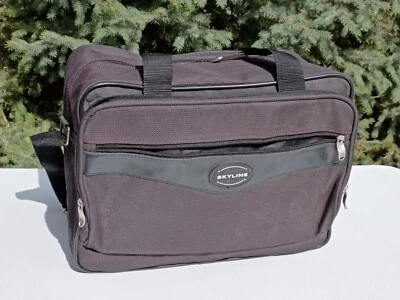 Black Skyline Canvas and Vinyl Overnight Carry On Gym Tote Bag EUC - Image 1 of 4