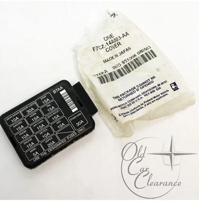 Cubierta de caja de fusibles Ford Escort 1997-1999 (F7CZ14A003AA) NOS Foto 1 de 4