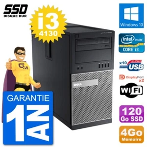 PC Tour Dell OptiPlex 9020 Intel Core i3-4130 RAM 4Go SSD 120Go Windows 10 Wifi - Photo 1/3