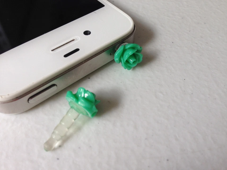 ROSES 3.5mm earphone jack dust plug port cap FOR apple iphone 6 5 4S lg htc sony - Image 1 of 1